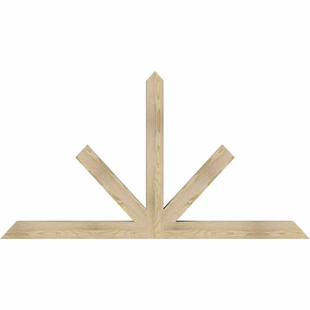 Ekena Millwork Saratoga Rough Sawn Timber Gable Bracket, Douglas Fir, 72"W x 39"H x 4"D x 4"F, 13/12 Pitch GBW072X39X0404SAR00RDF